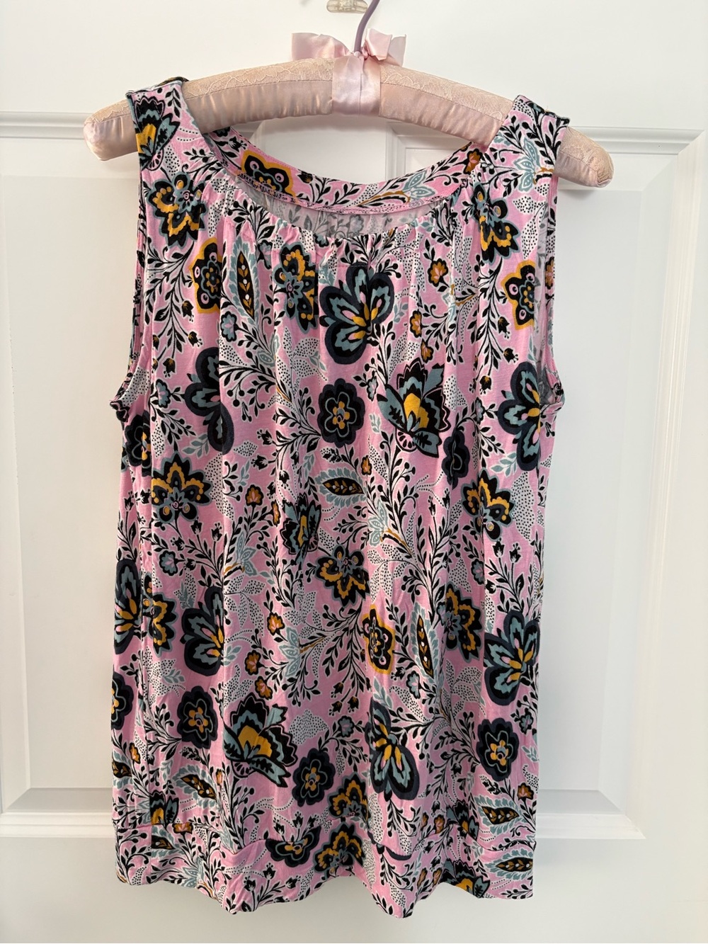 Loft Outlet Sleeveless Pink Floral Tank Top